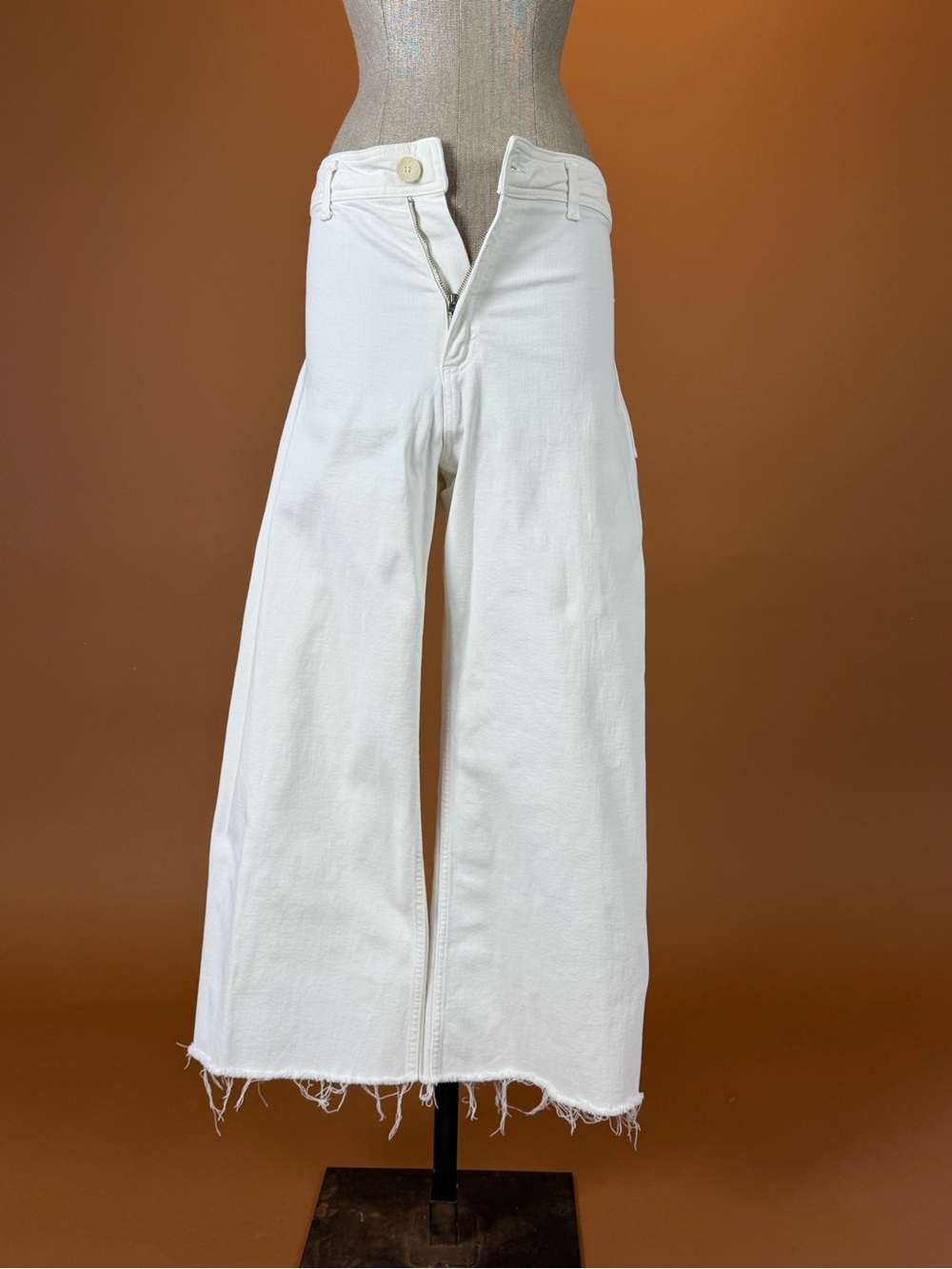 Zara White Marine Straight Jeans